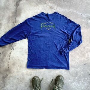 Vintage 90’s PEACENIK. long sleeve shirt men’s XL dark blue hands beefy tag